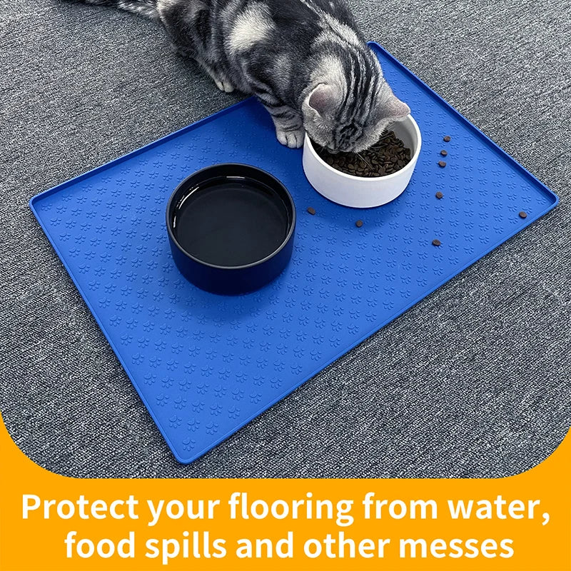 PawGuard Silicone Feeding Mat: Waterproof Pet Bowl Pad