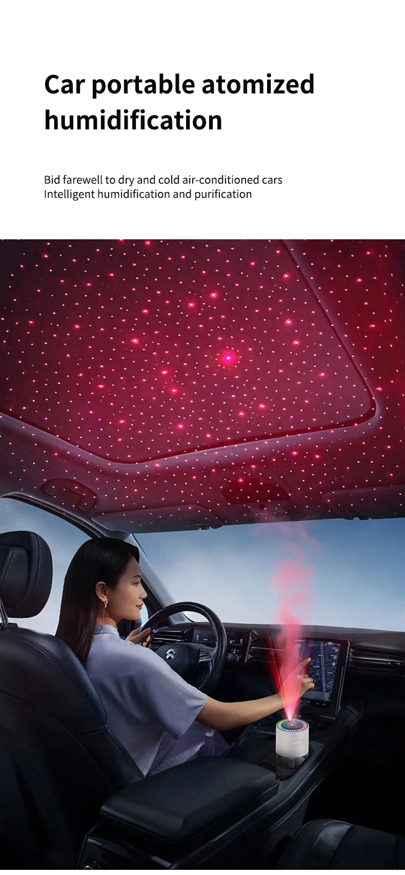 AirGlow Rotating Humidifier with LED Ambience & USB Port