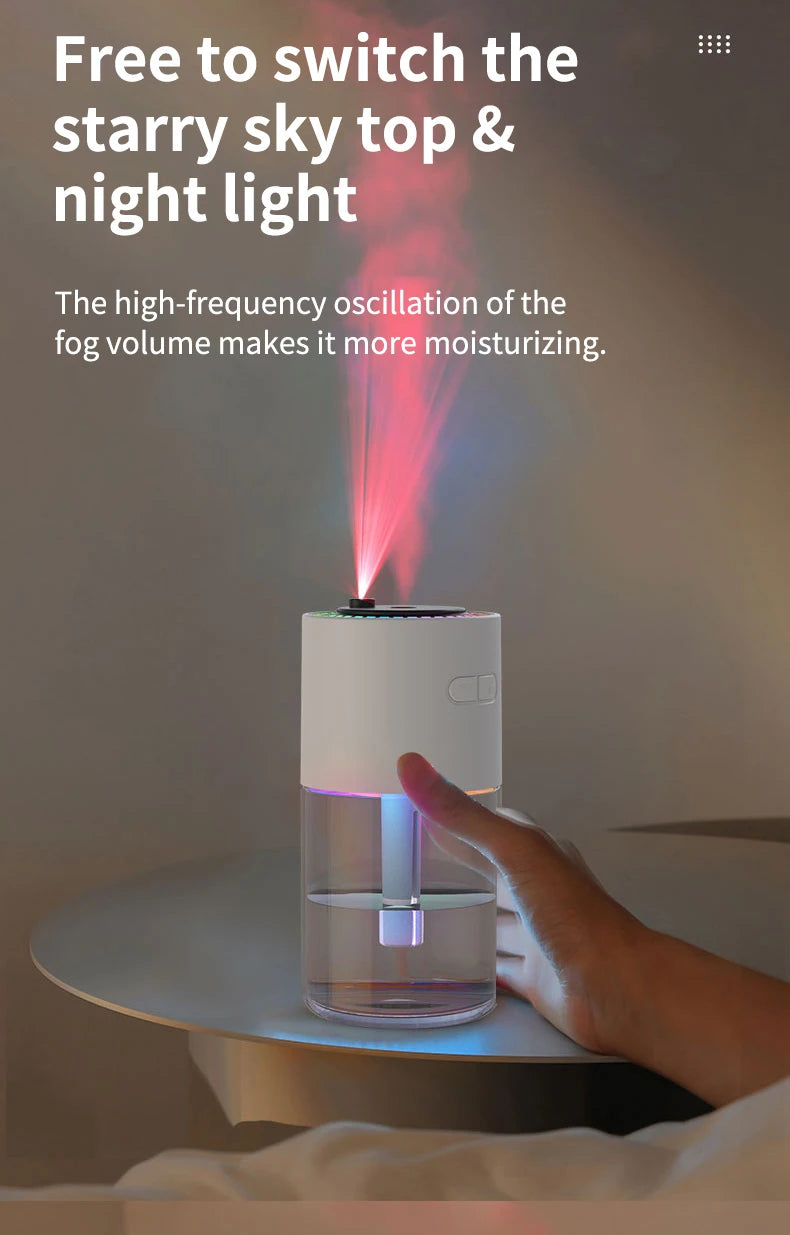 AirGlow Rotating Humidifier with LED Ambience & USB Port