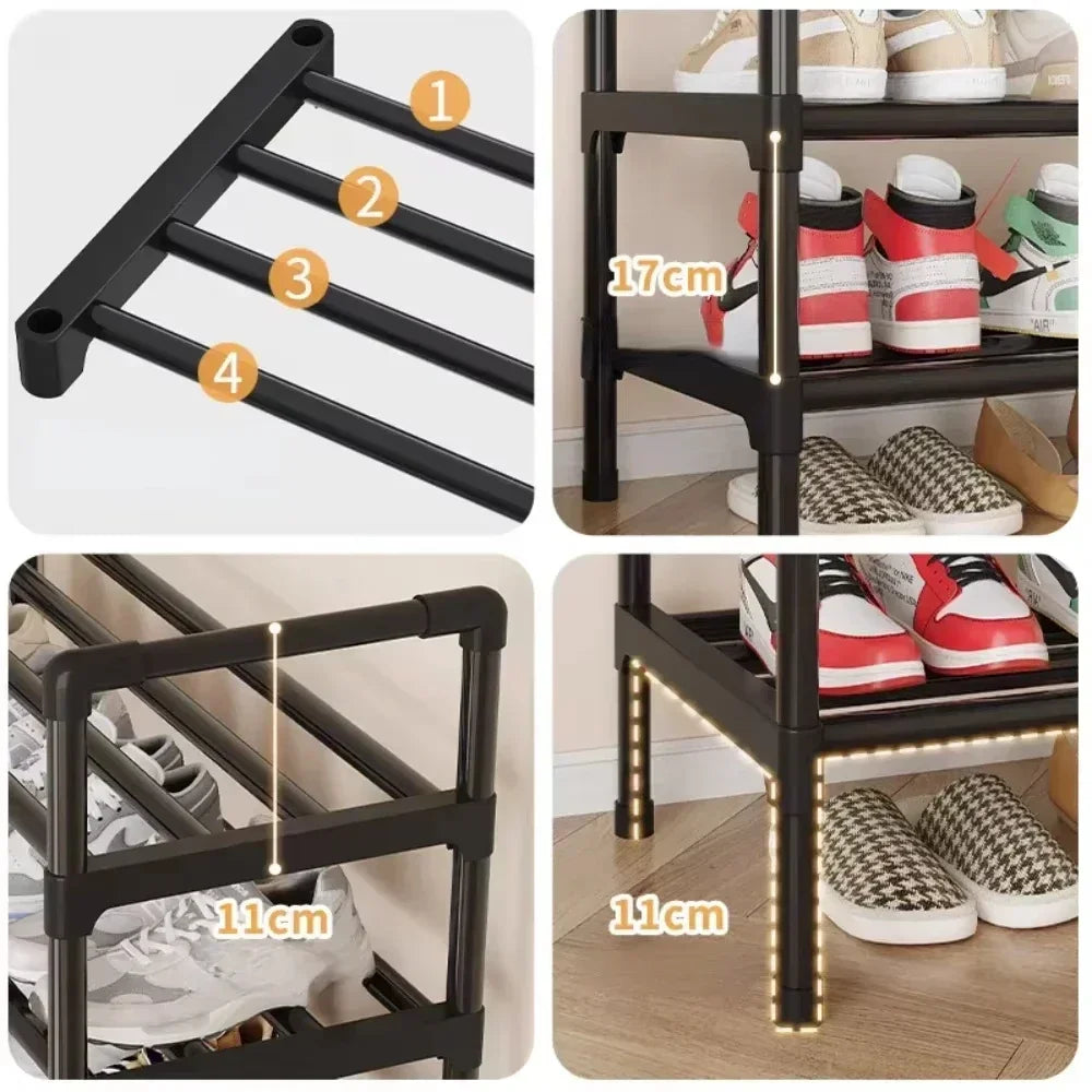 Multipurpose shoe shelf, saves space in the living room or bedroom.