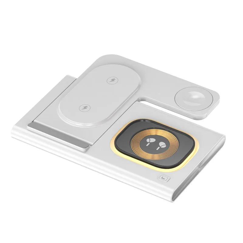 TriCharge Nightlight Station: 3-in-1 Wireless Charger for Devices
