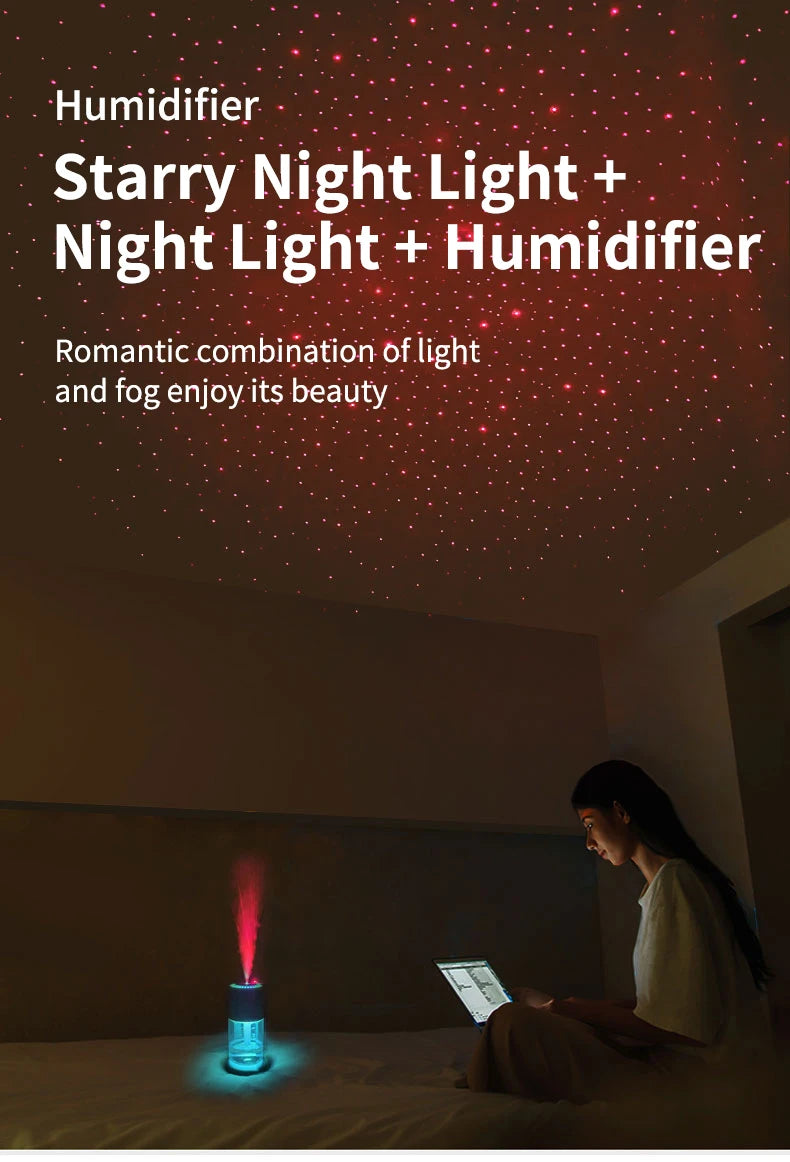 AirGlow Rotating Humidifier with LED Ambience & USB Port