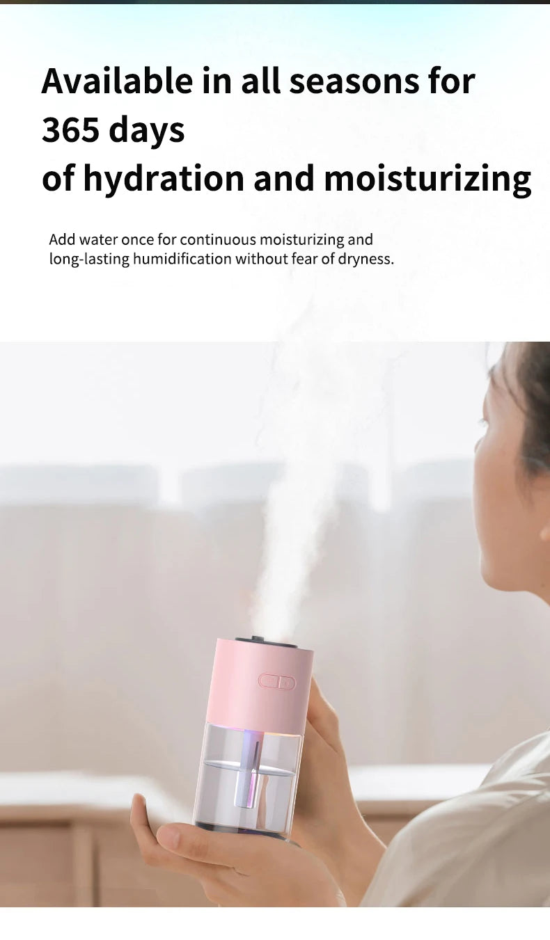 AirGlow Rotating Humidifier with LED Ambience & USB Port