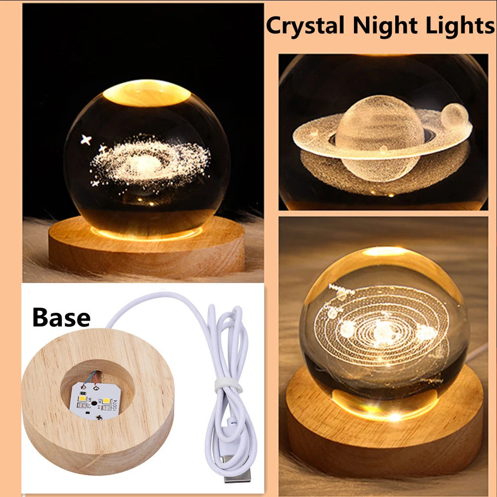 Celestial Sphere: 3D Galaxy & Planet Crystal Ball Night Light