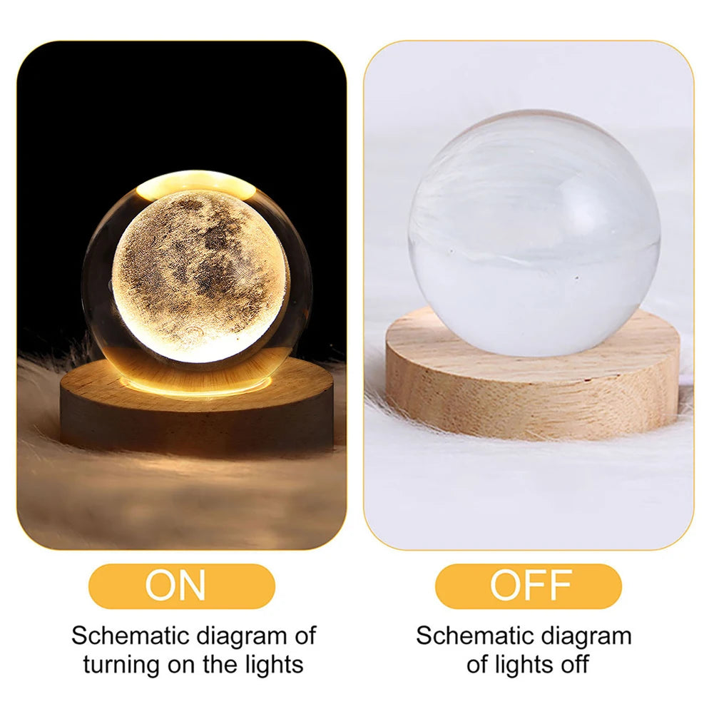 Celestial Sphere: 3D Galaxy & Planet Crystal Ball Night Light