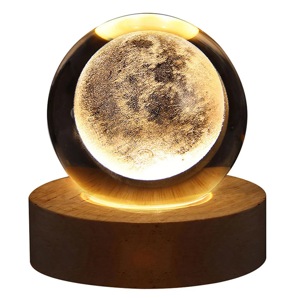 Celestial Sphere: 3D Galaxy & Planet Crystal Ball Night Light