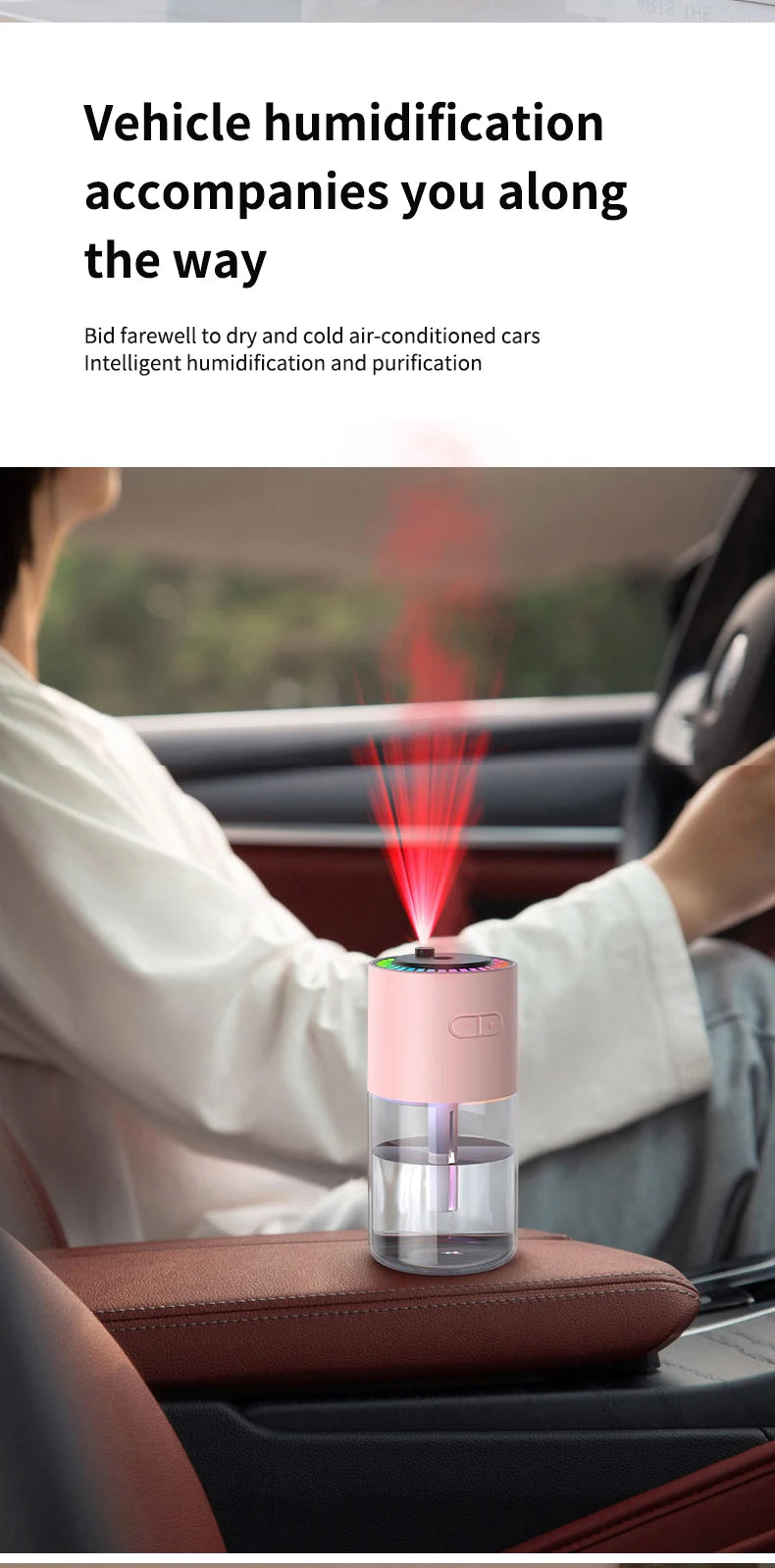 AirGlow Rotating Humidifier with LED Ambience & USB Port
