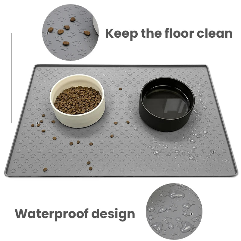 PawGuard Silicone Feeding Mat: Waterproof Pet Bowl Pad