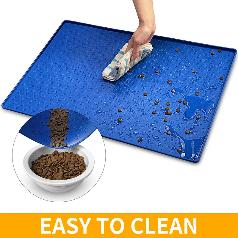 PawGuard Silicone Feeding Mat: Waterproof Pet Bowl Pad