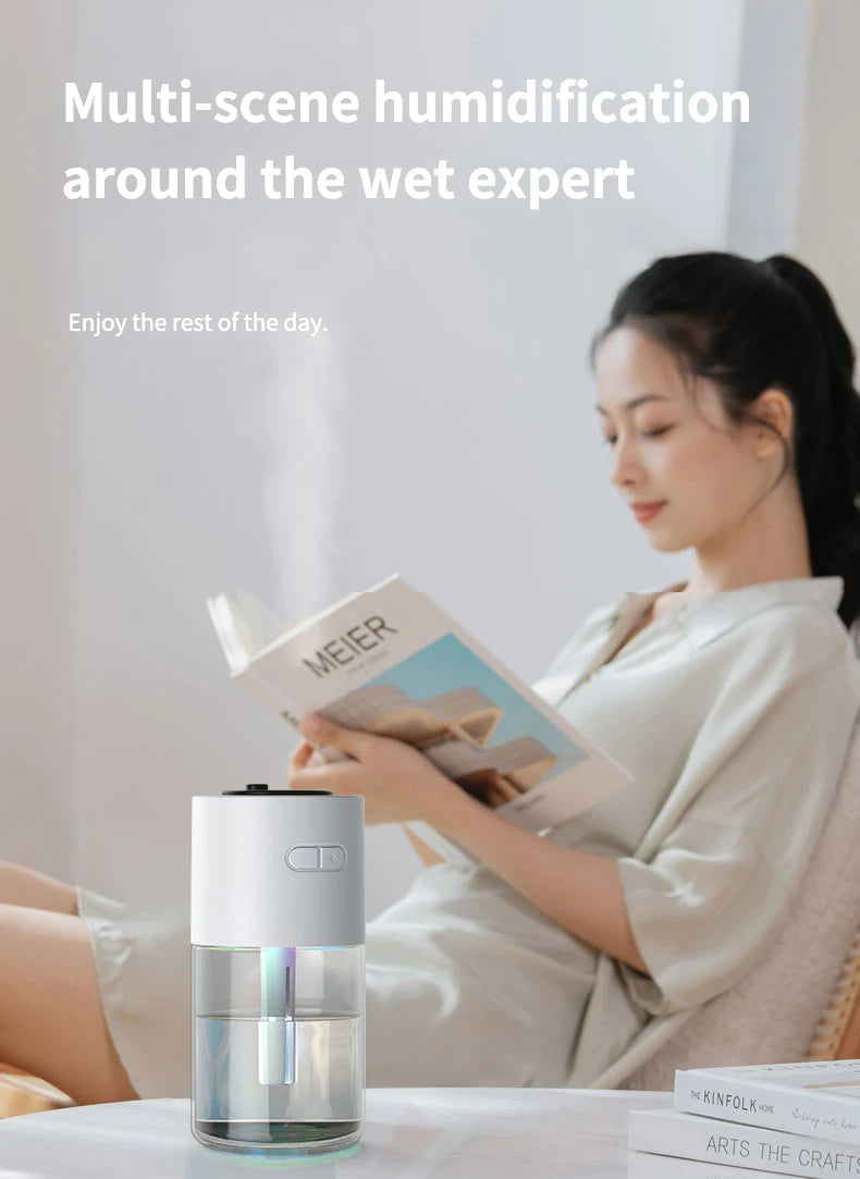 AirGlow Rotating Humidifier with LED Ambience & USB Port