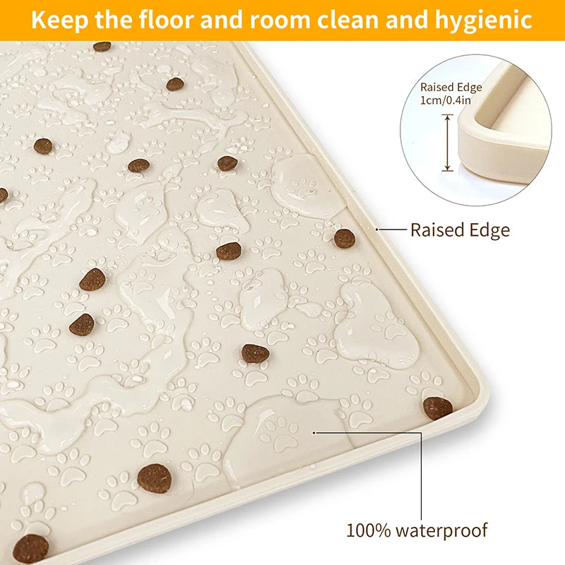 PawGuard Silicone Feeding Mat: Waterproof Pet Bowl Pad