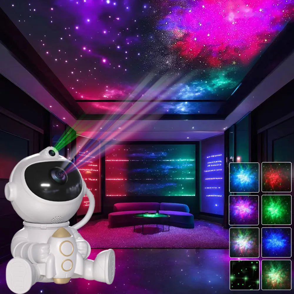 GalacticDream: Rocket Astronaut Starry Sky Projector Lamp