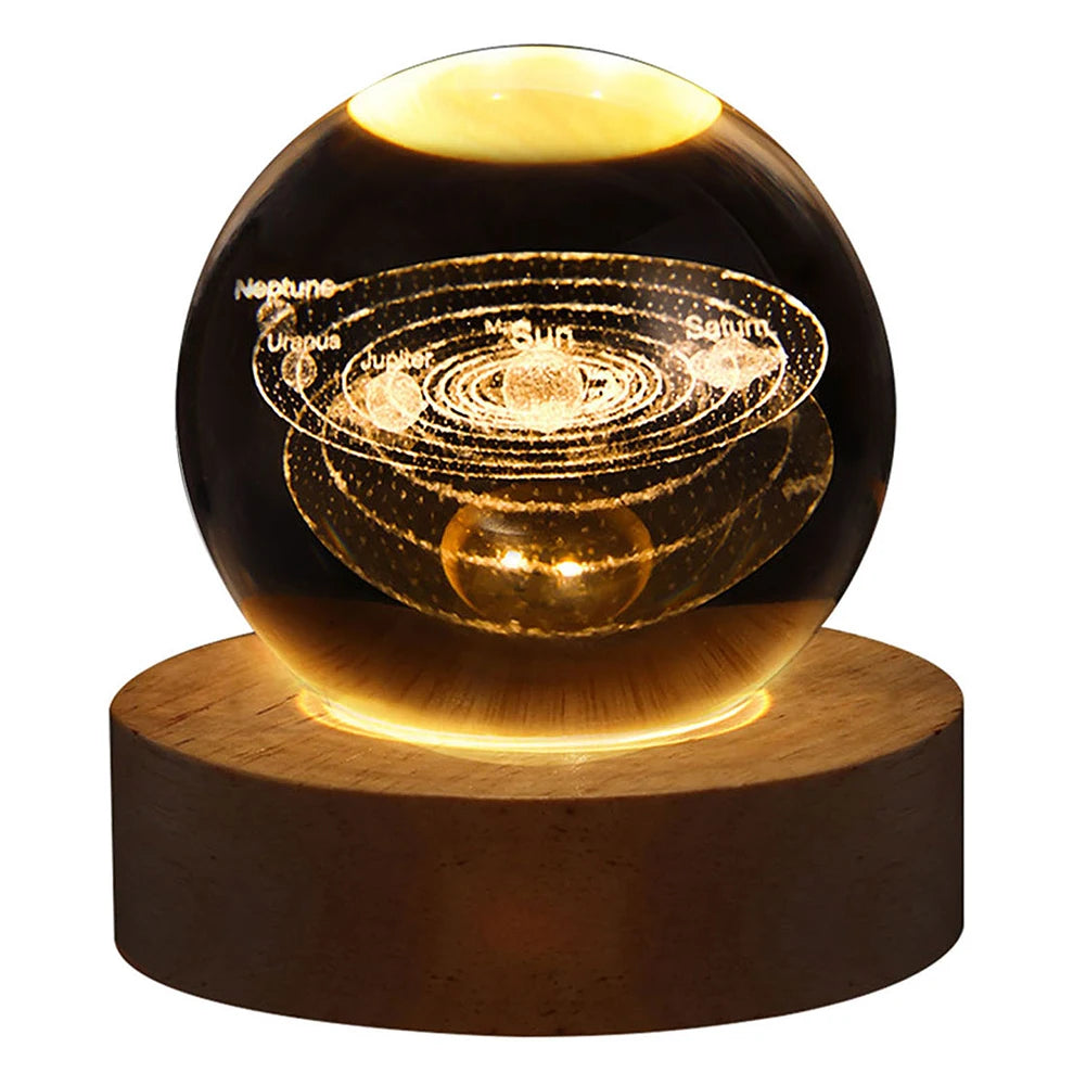 Celestial Sphere: 3D Galaxy & Planet Crystal Ball Night Light