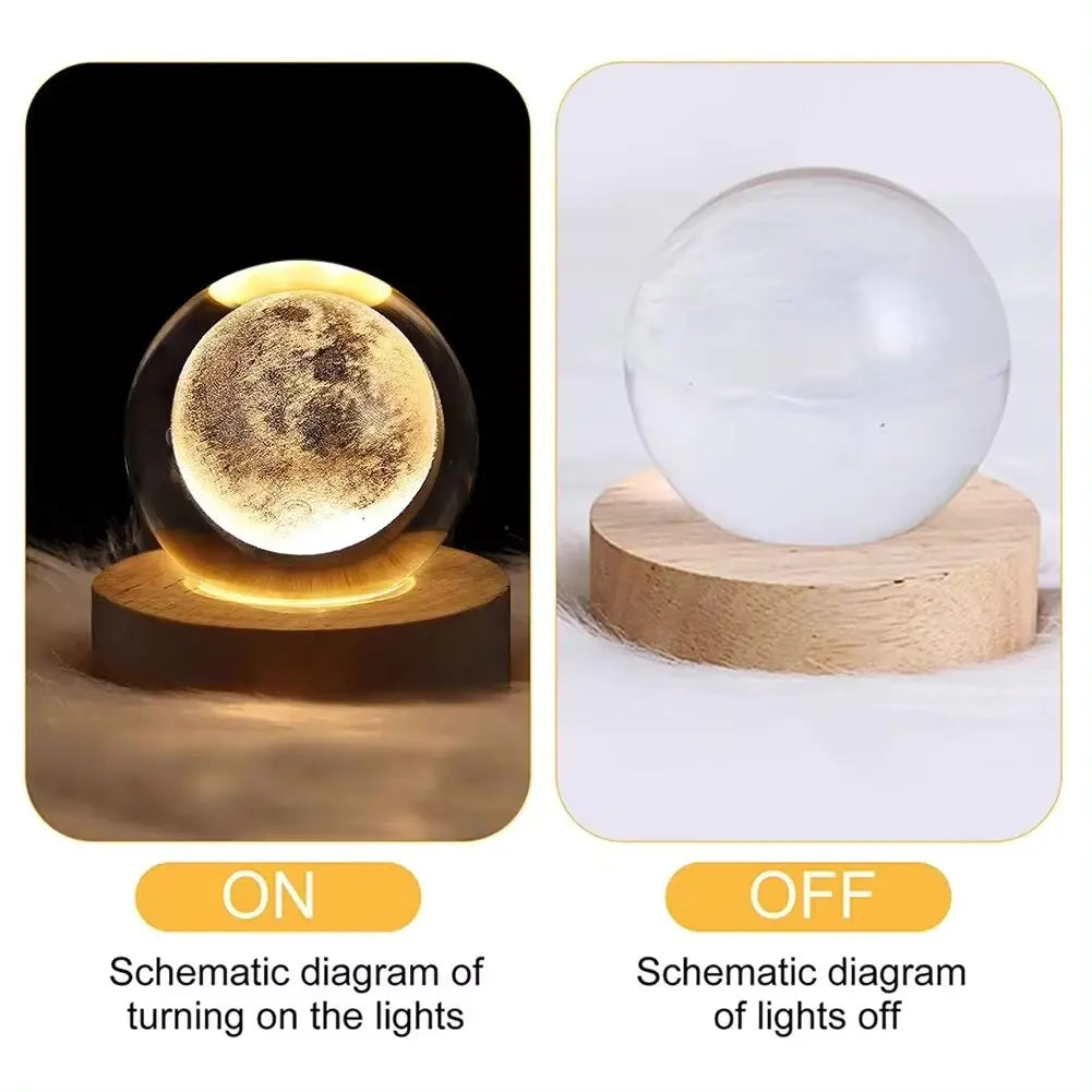 Celestial Sphere: 3D Galaxy & Planet Crystal Ball Night Light