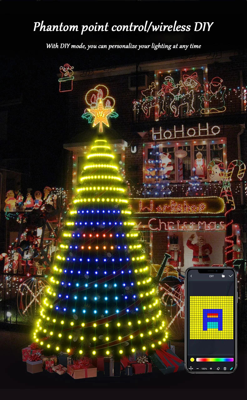 Festive Glow Master: 2.1M Intelligent LED String Lights for Personalized Christmas Cheer