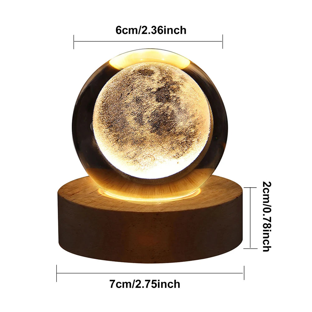 Celestial Sphere: 3D Galaxy & Planet Crystal Ball Night Light