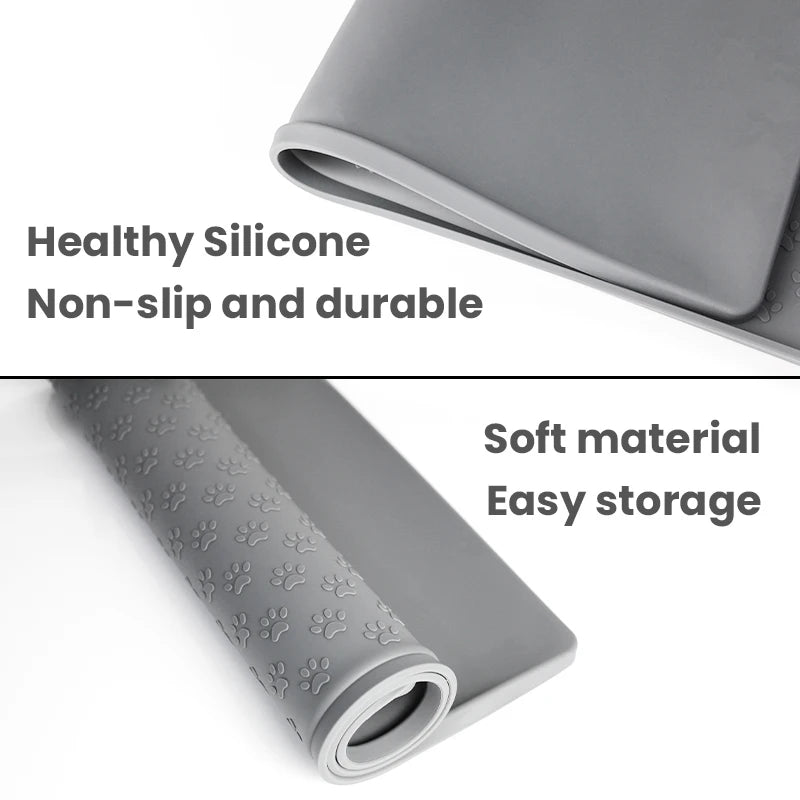 PawGuard Silicone Feeding Mat: Waterproof Pet Bowl Pad