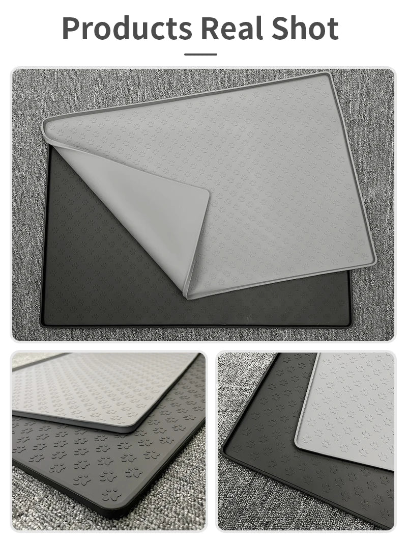 PawGuard Silicone Feeding Mat: Waterproof Pet Bowl Pad