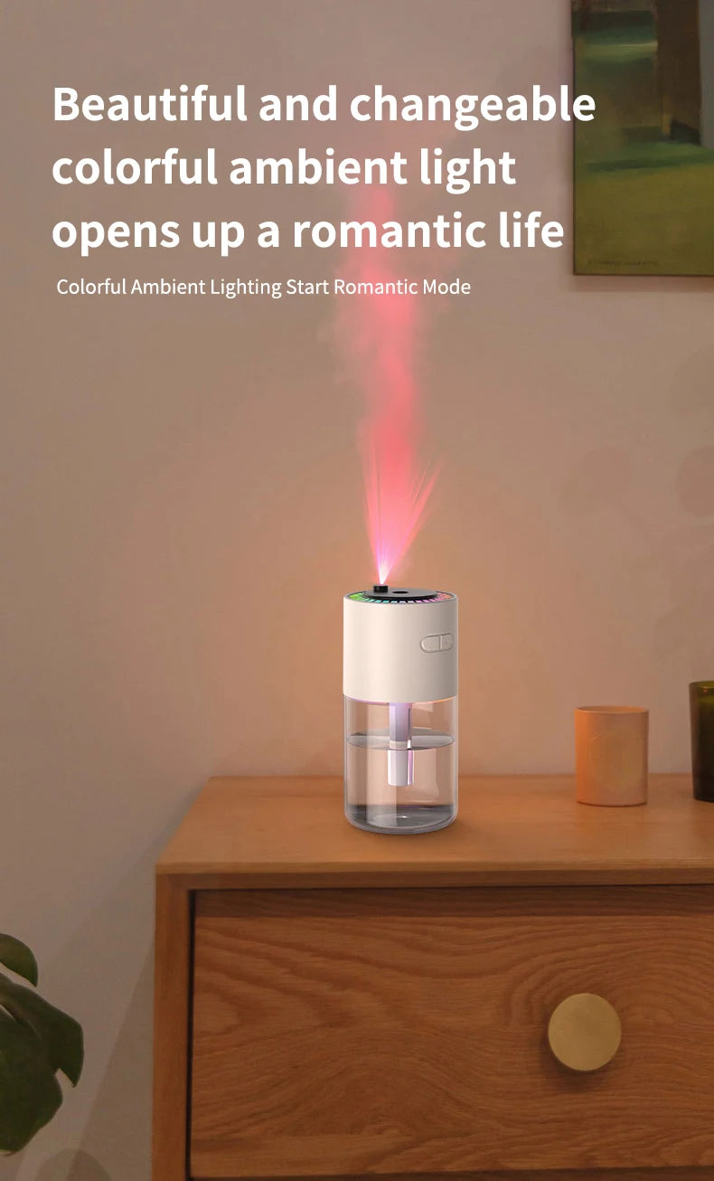 AirGlow Rotating Humidifier with LED Ambience & USB Port