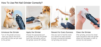 ROJECO N30 Professional Pet Nail Trimmer – Rechargeable Electric Nail Grinder for Dogs & Cats