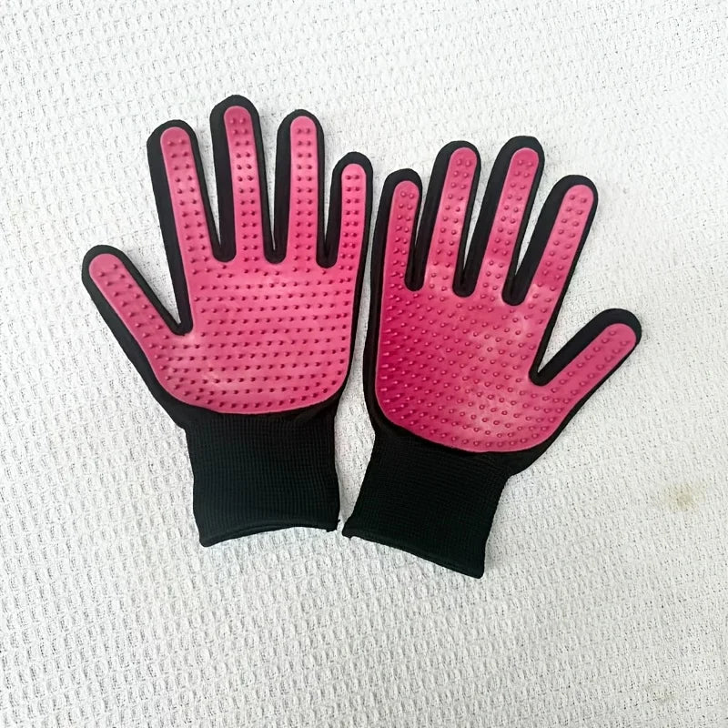 Pet Grooming Gloves 2-Pack – Gentle Hair Removal & Soothing Massage for Dogs & Cats