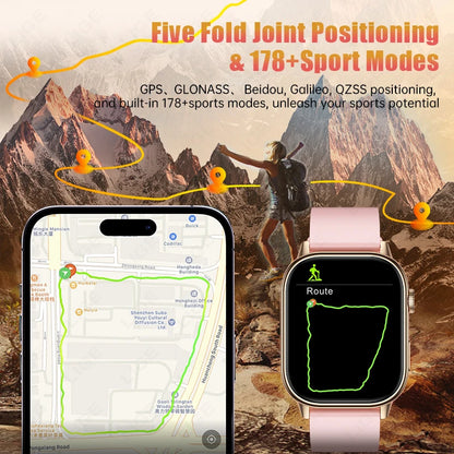 LIGE 2026 Unisex GPS Smart Watch – 2.01" HD Touchscreen, Bluetooth Calling, Fitness & Heart Rate Tracker, IP68 Waterproof for Android/iOS