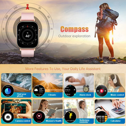 LIGE 2026 Unisex GPS Smart Watch – 2.01" HD Touchscreen, Bluetooth Calling, Fitness & Heart Rate Tracker, IP68 Waterproof for Android/iOS