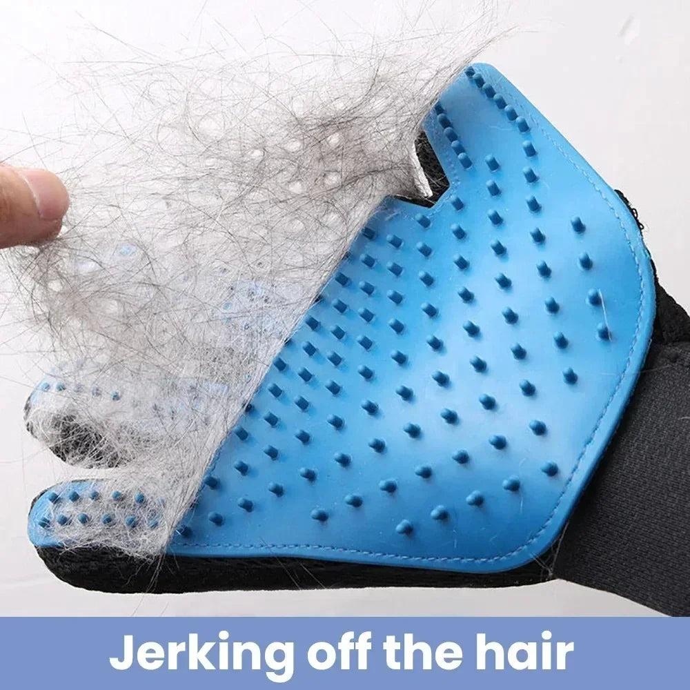 2-in-1 Pet Grooming Glove – Effortless Fur Removal & Soothing Massage for Dogs & Cats