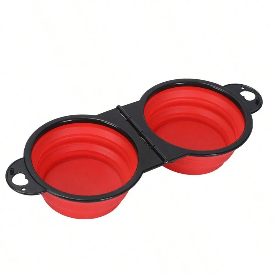 Portable 2-in-1 Foldable Dog & Cat Bowl – Dual Food & Water Feeder for Travel & Outdoor Use
