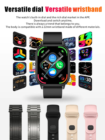 LIGE 2026 Unisex GPS Smart Watch – 2.01" HD Touchscreen, Bluetooth Calling, Fitness & Heart Rate Tracker, IP68 Waterproof for Android/iOS
