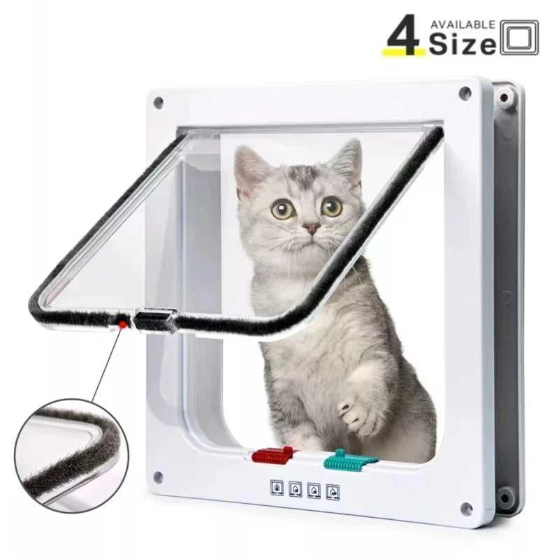 PawsEase Secure Entry Cat Door with 4-Way Locking System