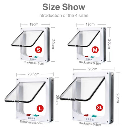 PawsEase Secure Entry Cat Door with 4-Way Locking System