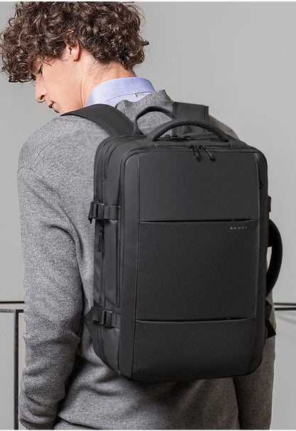 Urban Voyager: Waterproof Business Backpack with USB Charging