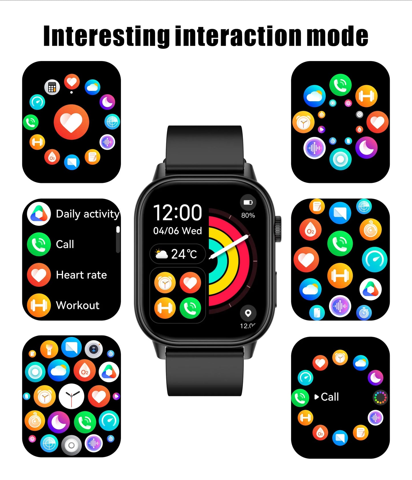 LIGE 2026 Unisex GPS Smart Watch – 2.01" HD Touchscreen, Bluetooth Calling, Fitness & Heart Rate Tracker, IP68 Waterproof for Android/iOS