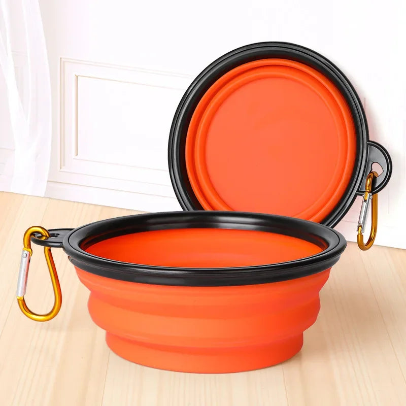 Collapsible Silicone Dog Bowl with Carabiner – Feed & Hydrate On the Go
