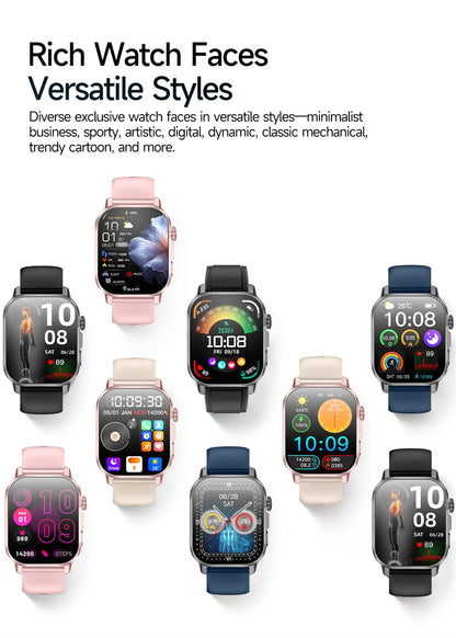 2026 Advanced ECG Smartwatch with Bluetooth Call – Uric Acid & Lipid Health Monitor, 2.01" Screen, Built-in Flashlight, Unisex Fitness Watch