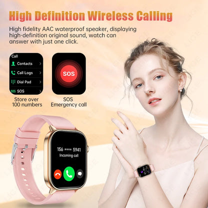 LIGE 2026 Unisex GPS Smart Watch – 2.01" HD Touchscreen, Bluetooth Calling, Fitness & Heart Rate Tracker, IP68 Waterproof for Android/iOS