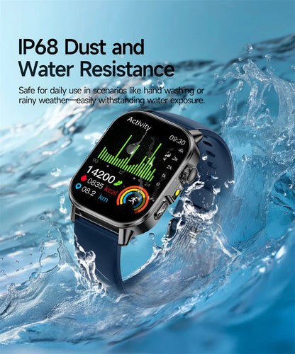 2026 Advanced ECG Smartwatch with Bluetooth Call – Uric Acid & Lipid Health Monitor, 2.01" Screen, Built-in Flashlight, Unisex Fitness Watch