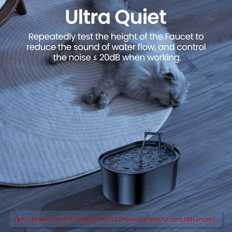 ROJECO Premium Stainless Steel Pet Water Fountain – Automatic Drinking Dispenser for Cats & Dogs