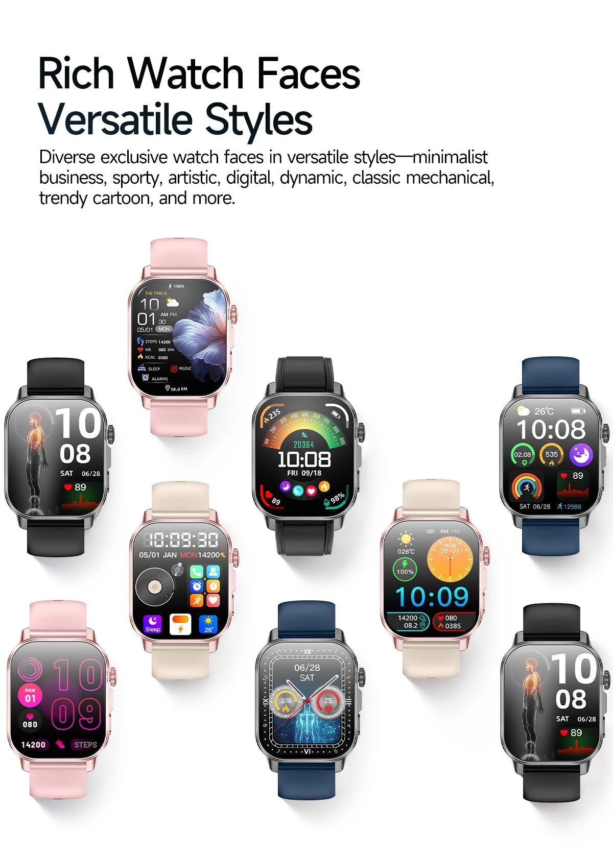 2026 Pro Health Smart Watch – ECG, PPG & Blood Pressure Monitor, Body Analysis, Lipid & Uric Acid Tracker, Unisex Fitness Smartwatch