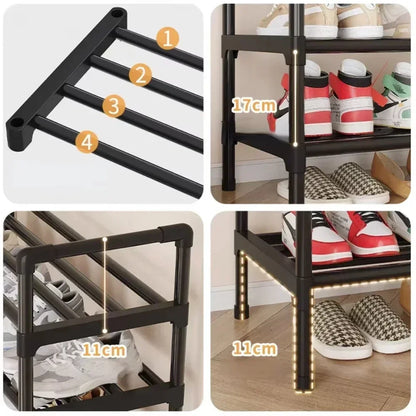 Multipurpose shoe shelf, saves space in the living room or bedroom.