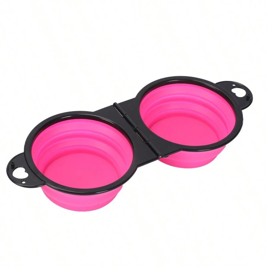 Portable 2-in-1 Foldable Dog & Cat Bowl – Dual Food & Water Feeder for Travel & Outdoor Use