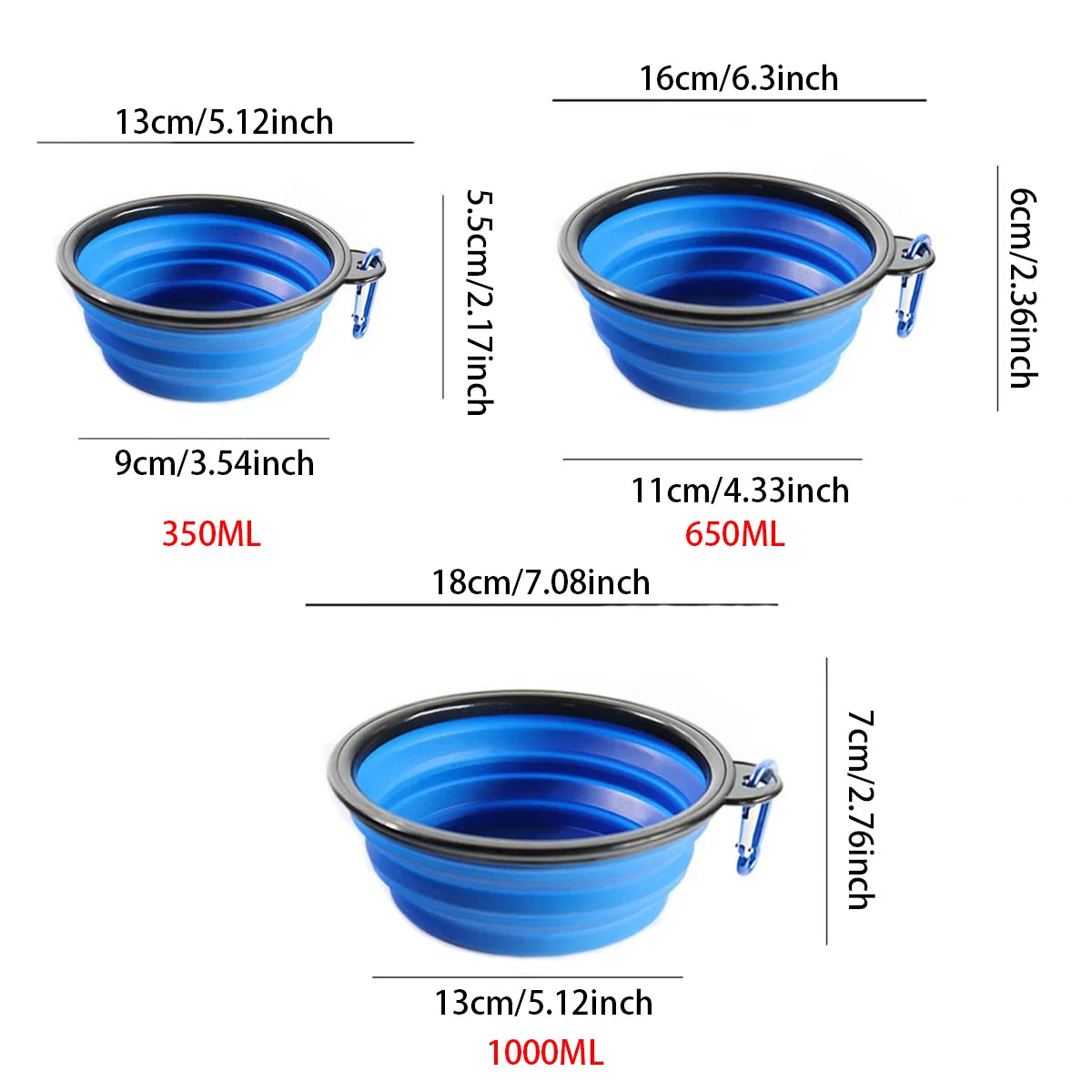 Collapsible Silicone Dog Bowl with Carabiner – Feed & Hydrate On the Go