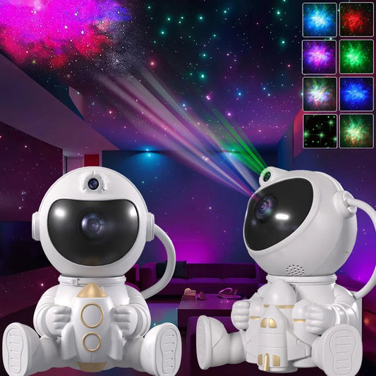 GalacticDream: Rocket Astronaut Starry Sky Projector Lamp