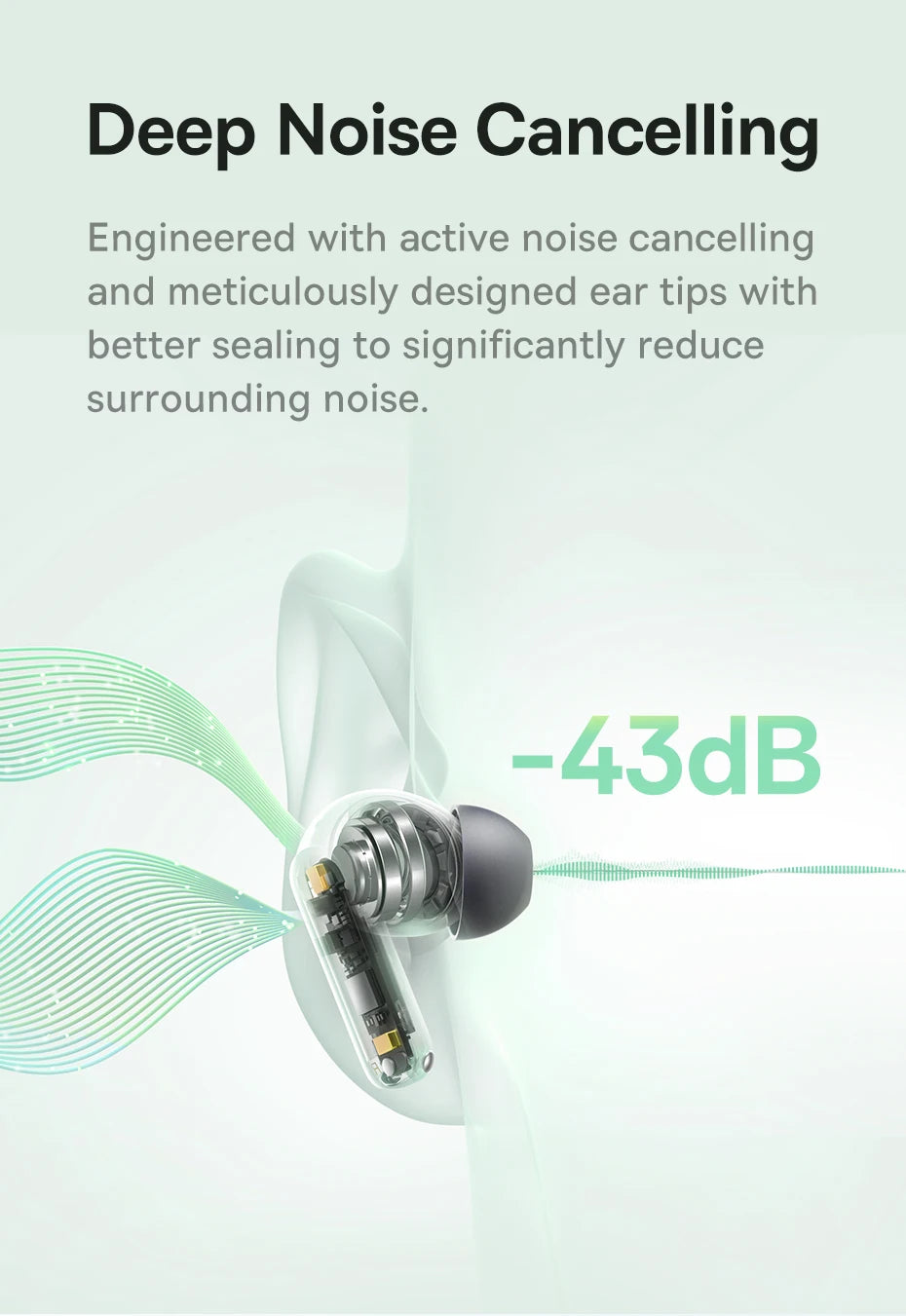 Baseus EP10 Bass Earbuds with Active Noise Cancelling (-43dB) – Bluetooth 6.0 TWS, 4-Mic ENC, Deep Bass & Crystal-Clear Audio