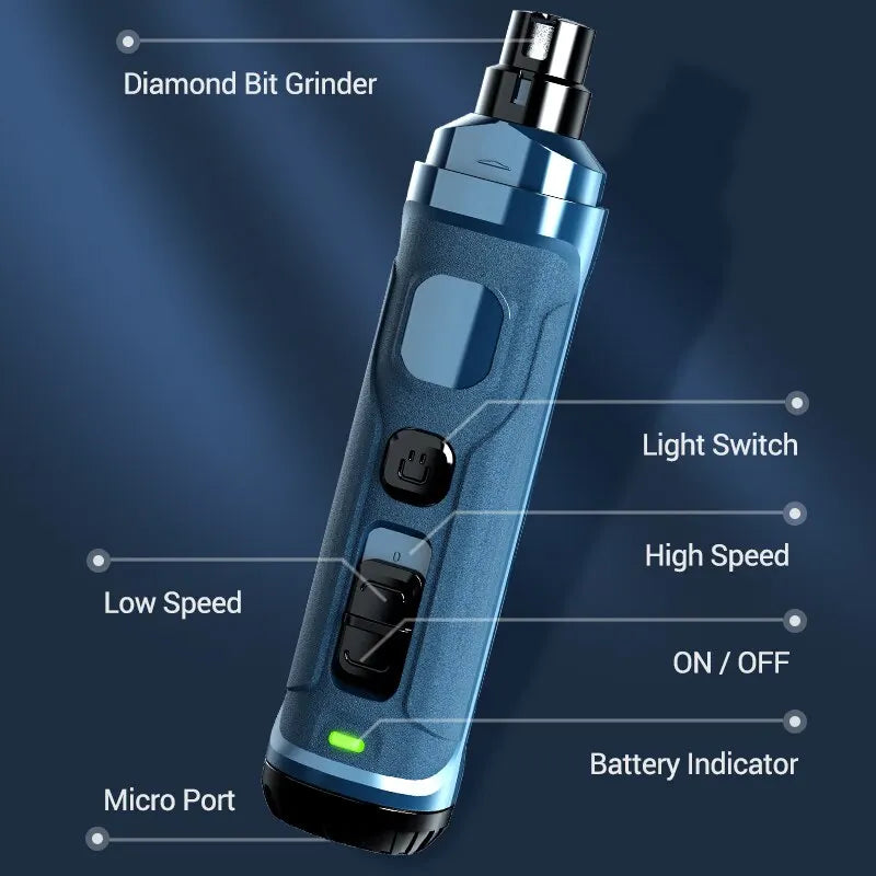 ROJECO N30 Professional Pet Nail Trimmer – Rechargeable Electric Nail Grinder for Dogs & Cats