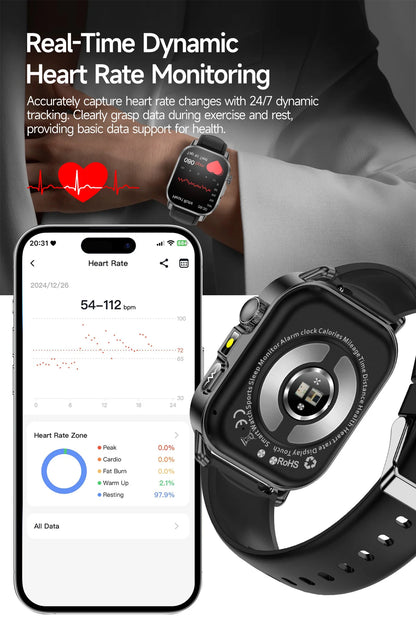 2026 Pro Health Smart Watch – ECG, PPG & Blood Pressure Monitor, Body Analysis, Lipid & Uric Acid Tracker, Unisex Fitness Smartwatch