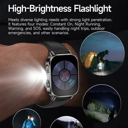 2026 Advanced ECG Smartwatch with Bluetooth Call – Uric Acid & Lipid Health Monitor, 2.01" Screen, Built-in Flashlight, Unisex Fitness Watch