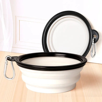 Collapsible Silicone Dog Bowl with Carabiner – Feed & Hydrate On the Go