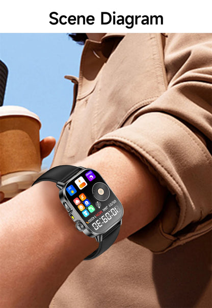 2026 Advanced ECG Smartwatch with Bluetooth Call – Uric Acid & Lipid Health Monitor, 2.01" Screen, Built-in Flashlight, Unisex Fitness Watch